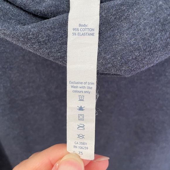 Lululemon Heathered Navy Blue Stress Less Hoodie Cowl Funnel Neck, Size 6 - Picture 16 of 16